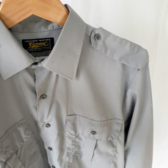 Gray industrial long sleeve shirt - Picture 10 of 12